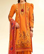 Nishat Orange Cambric Suit- Pakistani Lawn Dress