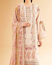 Nishat Beige Cambric Suit- Pakistani Designer Lawn Suits