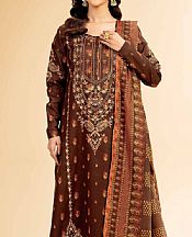 Nishat Brown Lawn Suit- Pakistani Lawn Dress