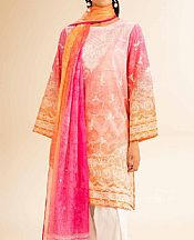 Nishat Pink/Peach Cambric Suit- Pakistani Designer Lawn Suits