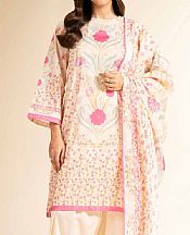 Nishat Off White Cambric Suit- Pakistani Lawn Dress