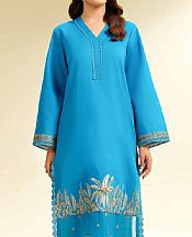 Nishat Curious Blue Cambric Suit (2 pcs)- Pakistani Designer Lawn Suits