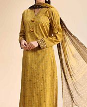 Nishat Satin Sheen Gold Cambric Suit (2 pcs)- Pakistani Lawn Dress