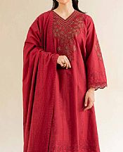 Nishat Vivid Burgundy Jacquard Suit- Pakistani Lawn Dress