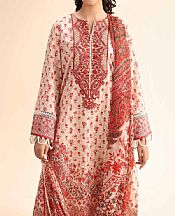 Nishat Red/Pale Pink Cambric Suit- Pakistani Lawn Dress