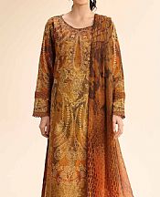 Nishat Ruddy Brown Cambric Suit- Pakistani Designer Lawn Suits