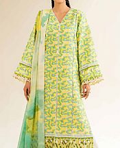 Nishat Light Yellow/Green Jacquard Suit- Pakistani Lawn Dress