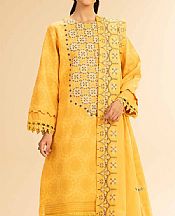 Nishat Light Mustard Cotton Suit- Pakistani Designer Lawn Suits