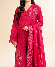 Nishat Cerise Pink Cotton Suit- Pakistani Designer Lawn Suits