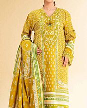 Nishat Mustard Cambric Suit- Pakistani Lawn Dress