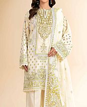 Nishat Off White Cambric Suit- Pakistani Designer Lawn Suits