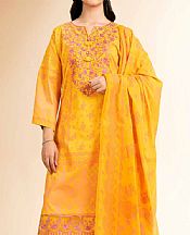 Nishat Orange Cambric Suit- Pakistani Lawn Dress