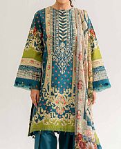 Nishat Hippie Blue Lawn Suit- Pakistani Lawn Dress
