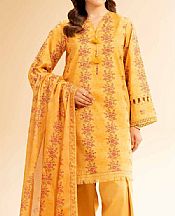 Nishat Mustard Lawn Suit (2 pcs)- Pakistani Designer Lawn Suits