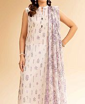 Nishat Off White Lawn Suit (2 pcs)- Pakistani Designer Lawn Suits
