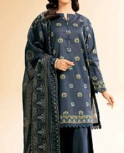 Nishat Deep Blue Lawn Suit (2 pcs)- Pakistani Lawn Dress