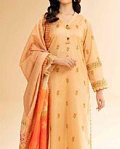 Nishat Peach Lawn Suit (2 pcs)- Pakistani Lawn Dress