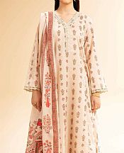 Nishat Ivory Lawn Suit (2 pcs)- Pakistani Designer Lawn Suits