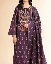 Nishat Plum Purple Lawn Suit (2 pcs)- Pakistani Lawn Dress