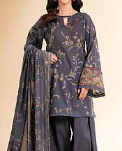 Nishat Storm Grey Lawn Suit (2 pcs)- Pakistani Designer Lawn Suits