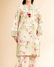 Nishat Off White Cambric Suit (2 pcs)- Pakistani Lawn Dress