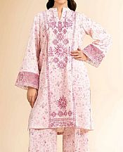 Nishat Pale Pink Cambric Suit (2 pcs)- Pakistani Lawn Dress