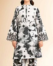 Nishat Black/Off White Cambric Suit (2 pcs)- Pakistani Designer Lawn Suits