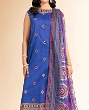 Nishat Royal Blue Cambric Suit- Pakistani Lawn Dress