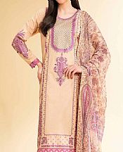 Nishat Light Apricot Cambric Suit- Pakistani Designer Lawn Suits