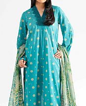 Nishat Teal Lawn Suit- Pakistani Lawn Dress