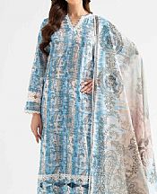 Nishat Blue/Ivory Lawn Suit- Pakistani Designer Lawn Suits