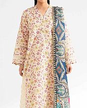 Nishat Off White Lawn Suit- Pakistani Designer Lawn Suits