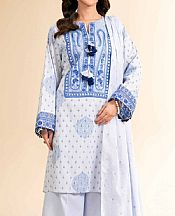 Nishat Light Grey/Blue Jacquard Suit- Pakistani Lawn Dress