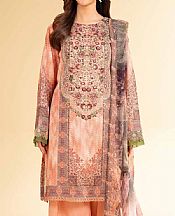 Nishat Peach Lawn Suit- Pakistani Designer Lawn Suits