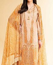 Nishat Peach/Orange Lawn Suit- Pakistani Designer Lawn Suits