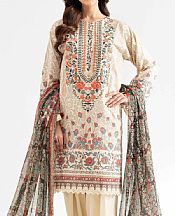 Nishat Off White/Black Lawn Suit- Pakistani Lawn Dress