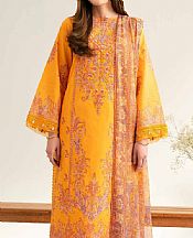 Nishat Mustard Lawn Suit- Pakistani Designer Lawn Suits