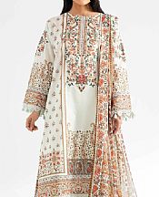 Nishat Off White Lawn Suit- Pakistani Lawn Dress