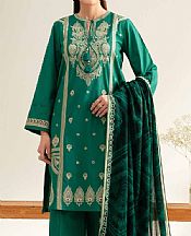 Nishat Emerald Green Cambric Suit- Pakistani Designer Lawn Suits