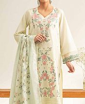 Nishat Off White Cambric Suit- Pakistani Designer Lawn Suits