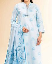 Nishat Light Blue Lawn Suit- Pakistani Lawn Dress
