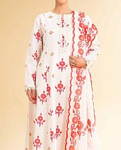 Nishat Off White Lawn Suit- Pakistani Lawn Dress