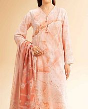 Nishat Peach Lawn Suit- Pakistani Designer Lawn Suits