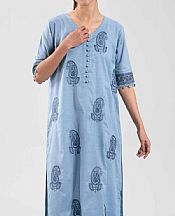 Nishat Slate Blue Cambric Suit (2 pcs)- Pakistani Designer Lawn Suits