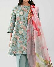 Nishat Light Blue Lawn Suit (2 pcs)- Pakistani Designer Lawn Suits