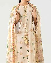 Nishat Beige Lawn Suit (2 pcs)- Pakistani Lawn Dress