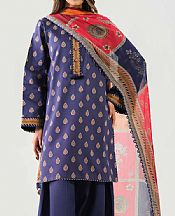 Nishat Navy Blue Lawn Suit (2 pcs)- Pakistani Designer Lawn Suits
