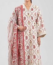 Nishat Off White Lawn Suit- Pakistani Lawn Dress