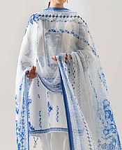 Nishat White/Blue Lawn Suit- Pakistani Lawn Dress