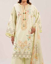 Nishat Cream Lawn Suit- Pakistani Designer Lawn Suits